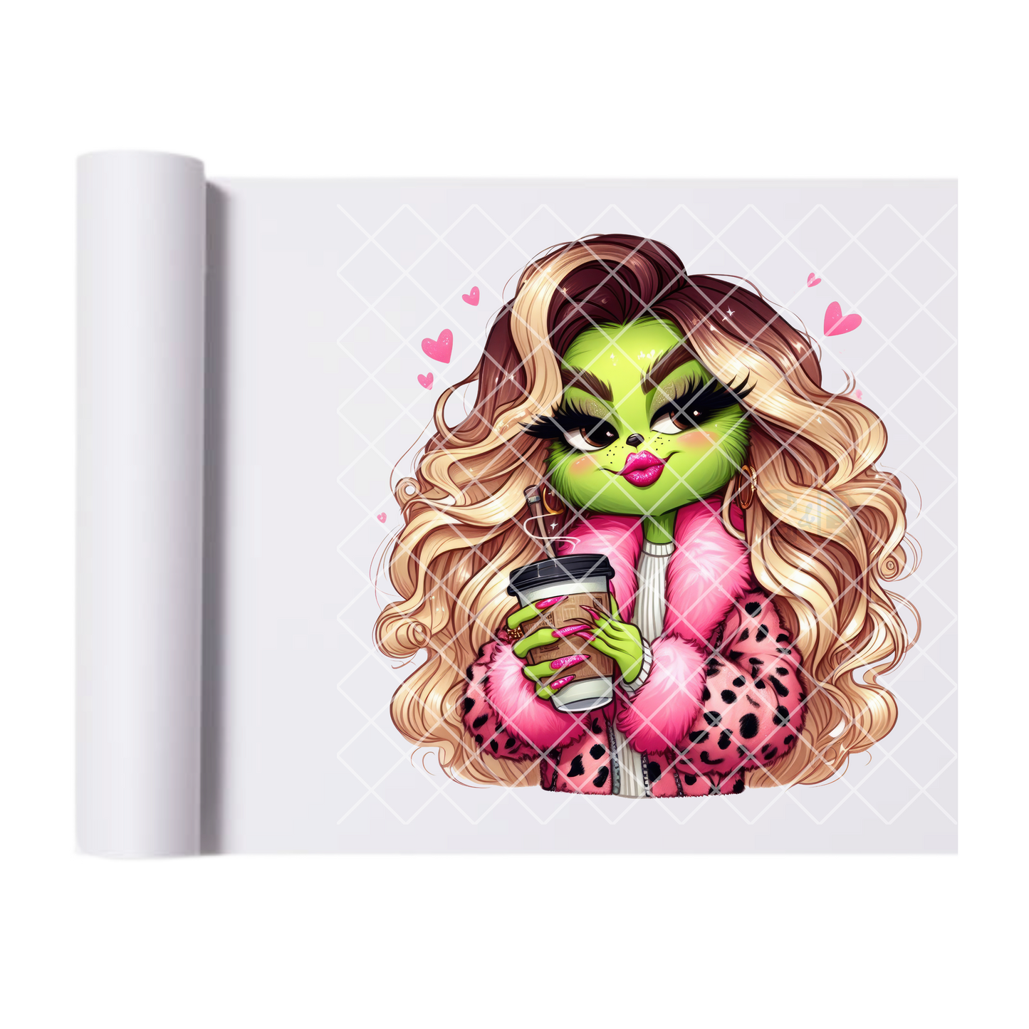 Glam Grinch Lady DTF Transfer