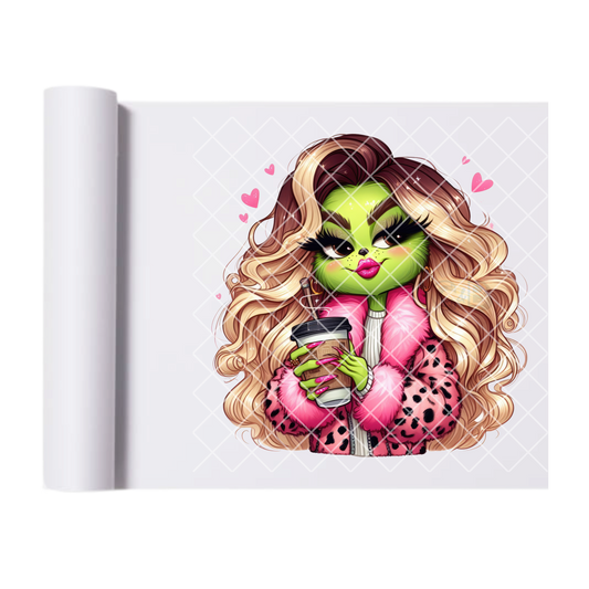 Glam Grinch Lady DTF Transfer