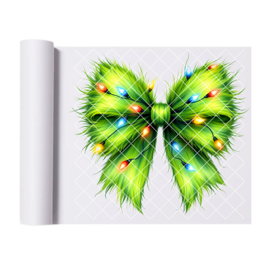 Grinchy Christmas Tree Bow DTF Transfer