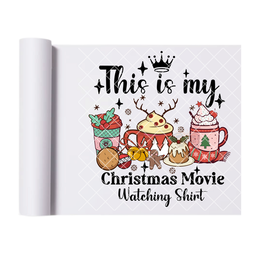 Christmas Movie Watching Shirt DTF Transfer