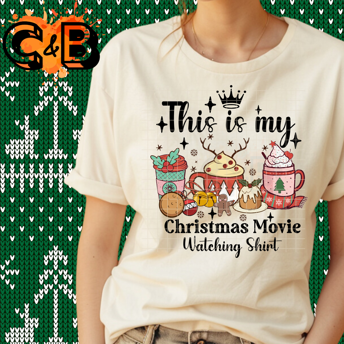 Christmas Movie Watching Shirt DTF Transfer