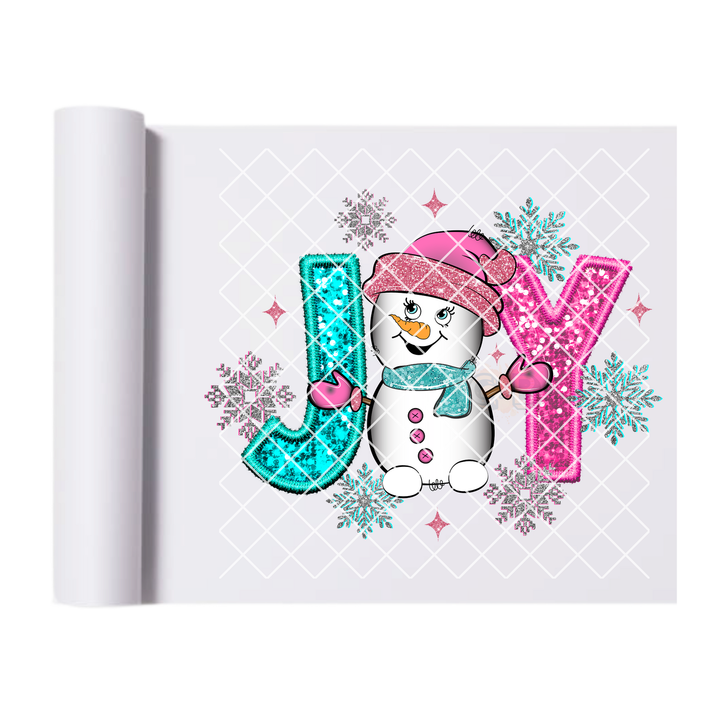 JOY Snowman Glitter DTF Transfer