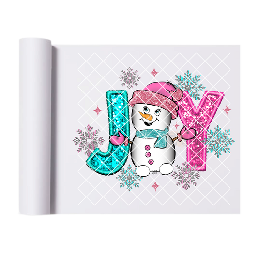 JOY Snowman Glitter DTF Transfer