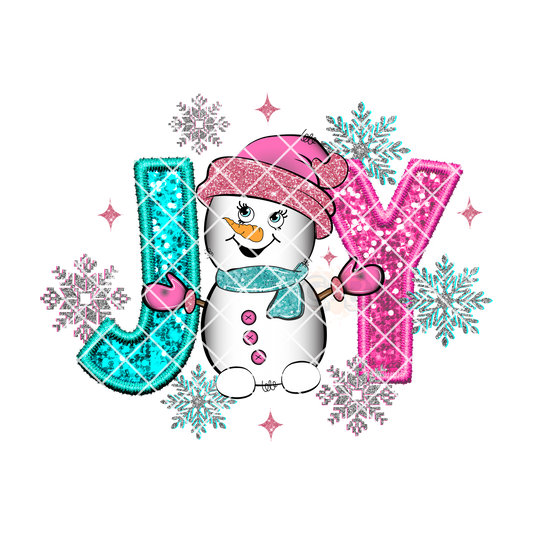 JOY Snowman Glitter PNG