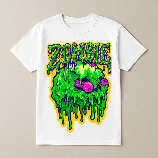 Halloween Green Purple Zomb - Premium Graphic T-Shirt for Casual Wear