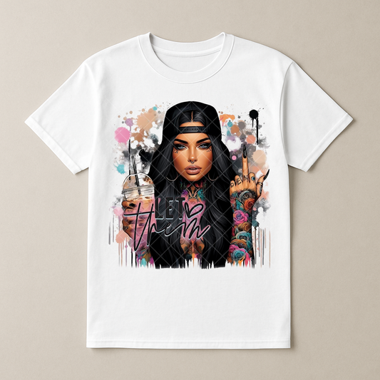 Let Them Babe Black Hair - Premium Graphic T-Shirt for Casual Wear