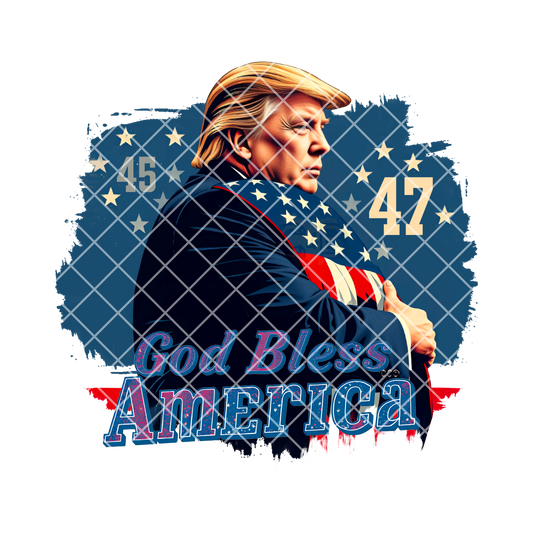 God Bless America Trump 47 PNG