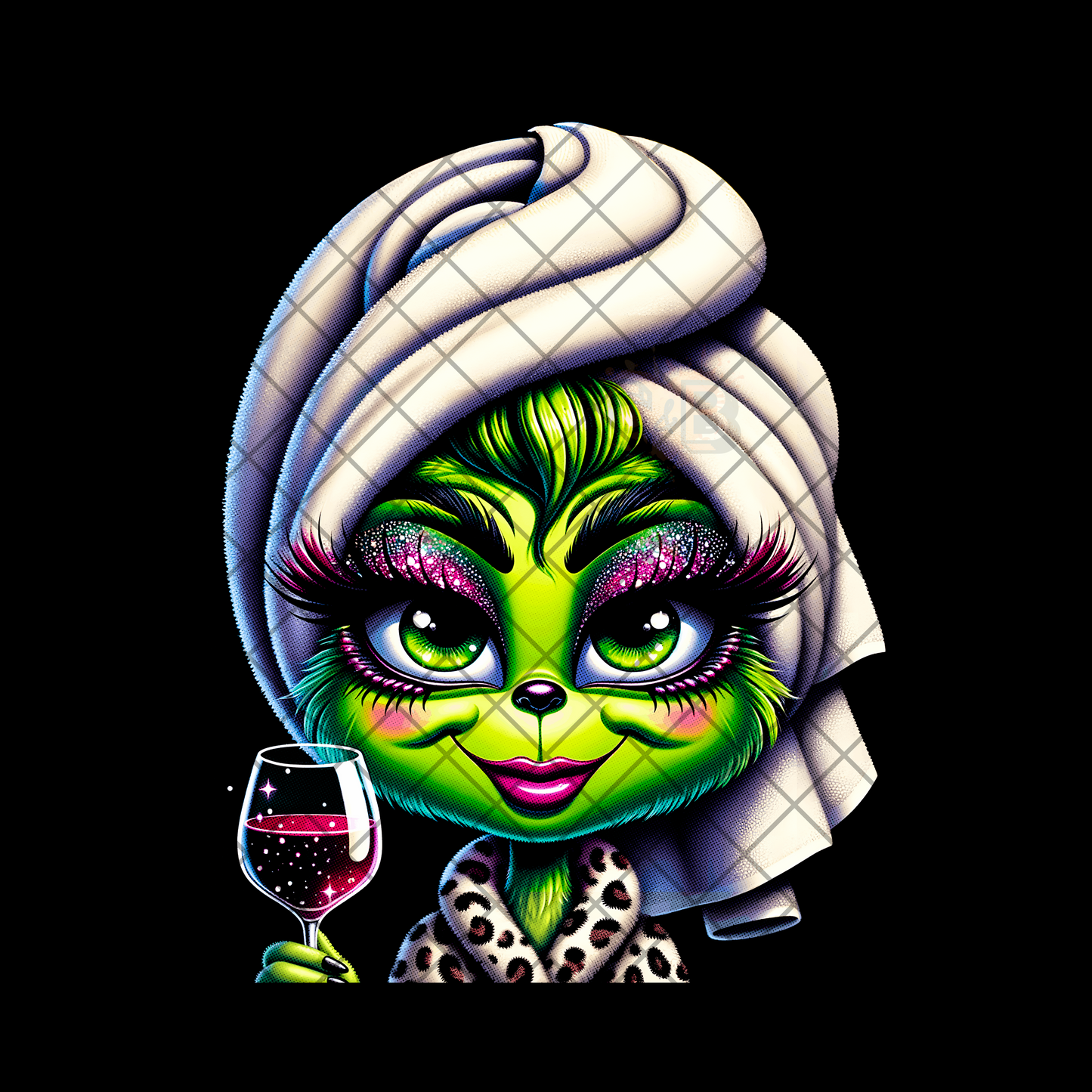 Green Girl Wine Relax PNG