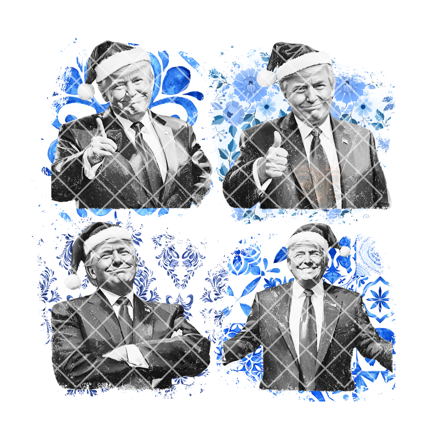 Trump Blue Pattern PNG