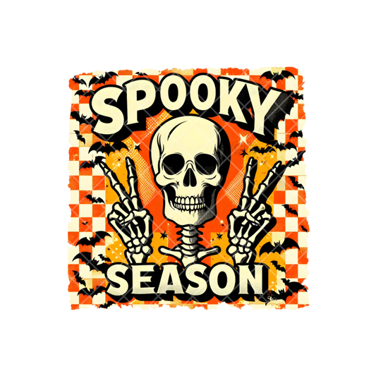 Spooky Season Orange Checker PNG File