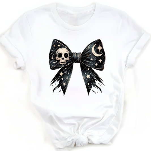 Dark Halloween Night Bow - Premium Graphic T-Shirt for Casual Wear
