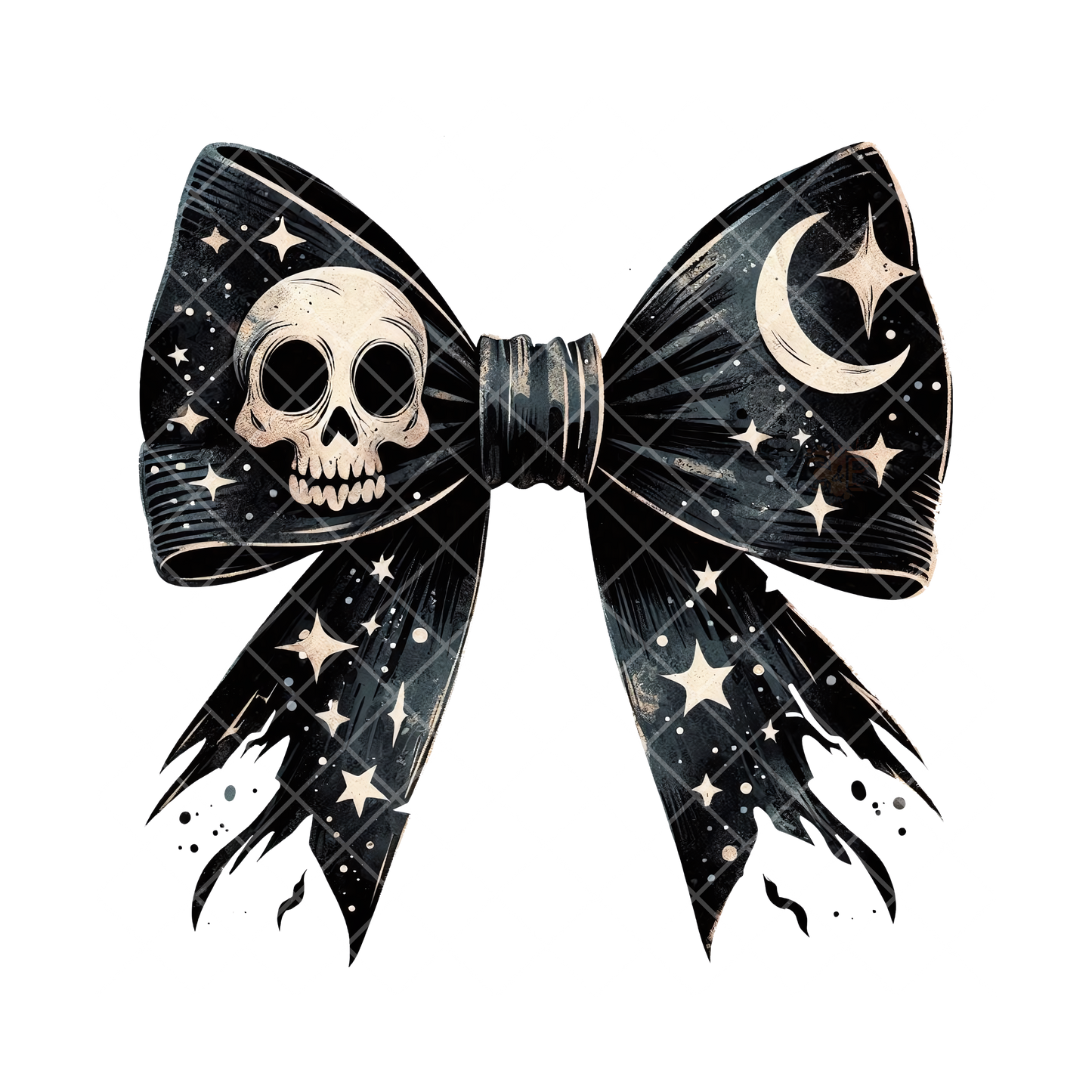 Dark Halloween Night Bow PNG File