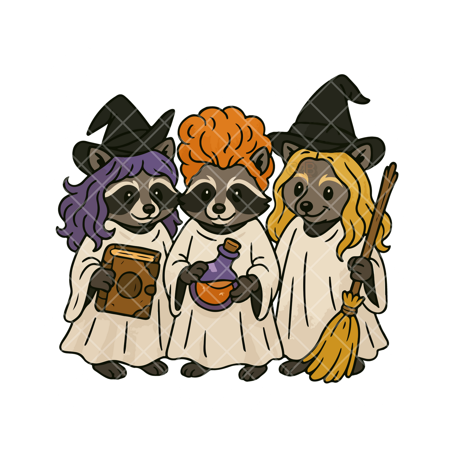 Halloween Raccoons PNG File
