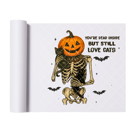 Halloween Love Cats - Ready To Press Print Transfer for Apparel, Cotton, Polyester & Blends - High-Quality Print- Commercial Grade
