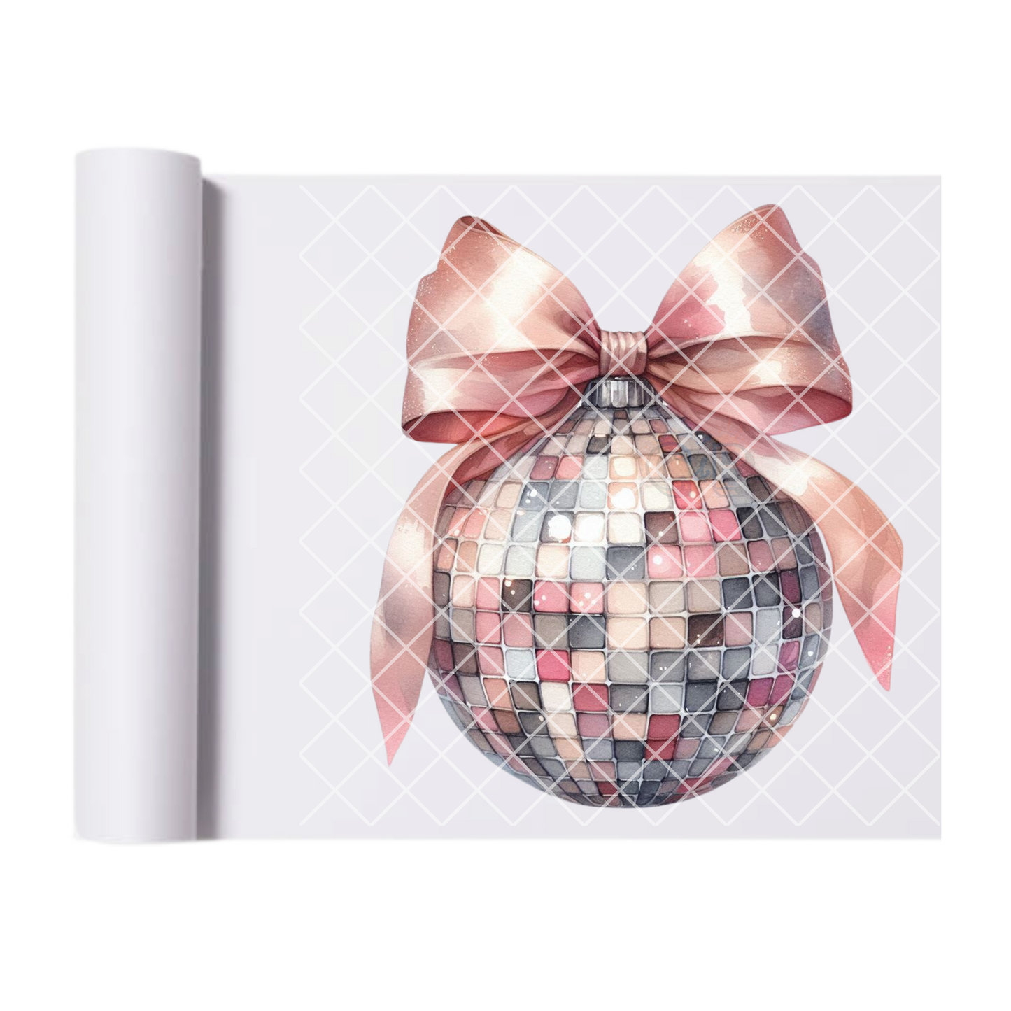 Pink bow disco ball film t shirt transfer