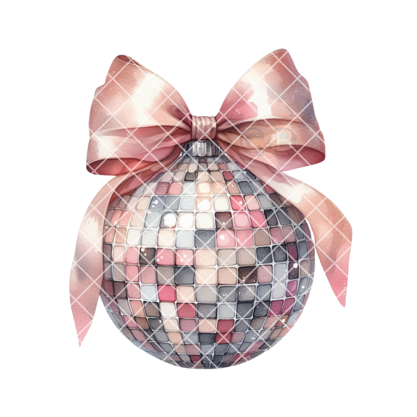 Pink bow disco ball film t shirt transfer