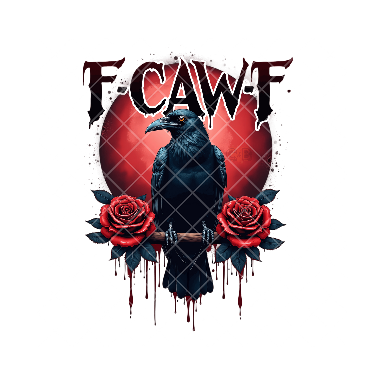 Fcawf Crow Red Roses PNG File
