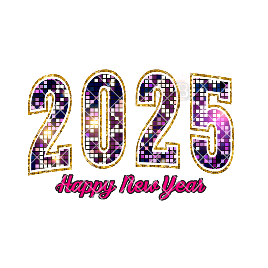 Purple bedazzled 2025 new year PNG