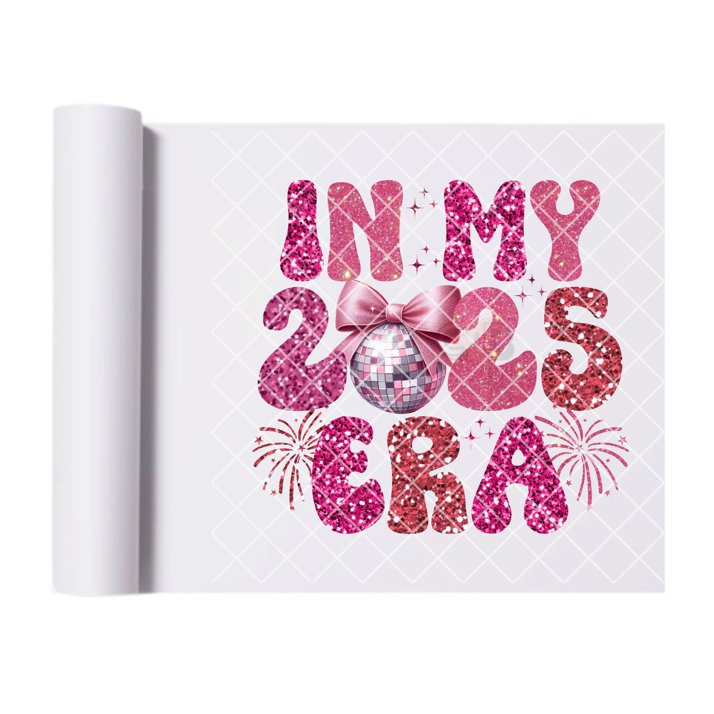 In my 2025 era pink glitter disco ball film t shirt transfer