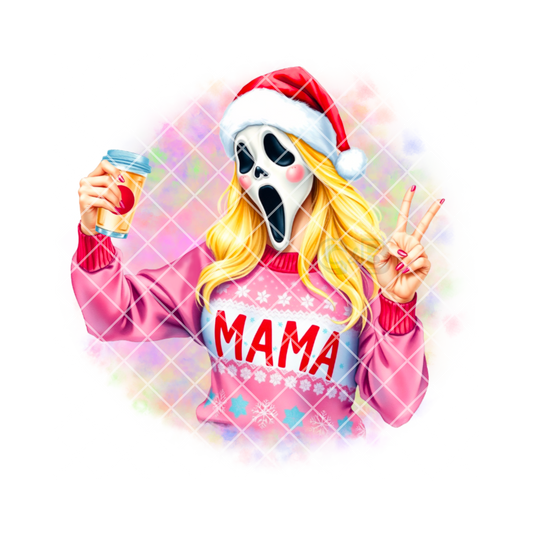 Ghostface Christmas mama pink PNG