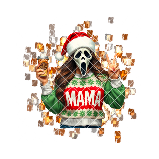 Ghostface christmas mama green PNG