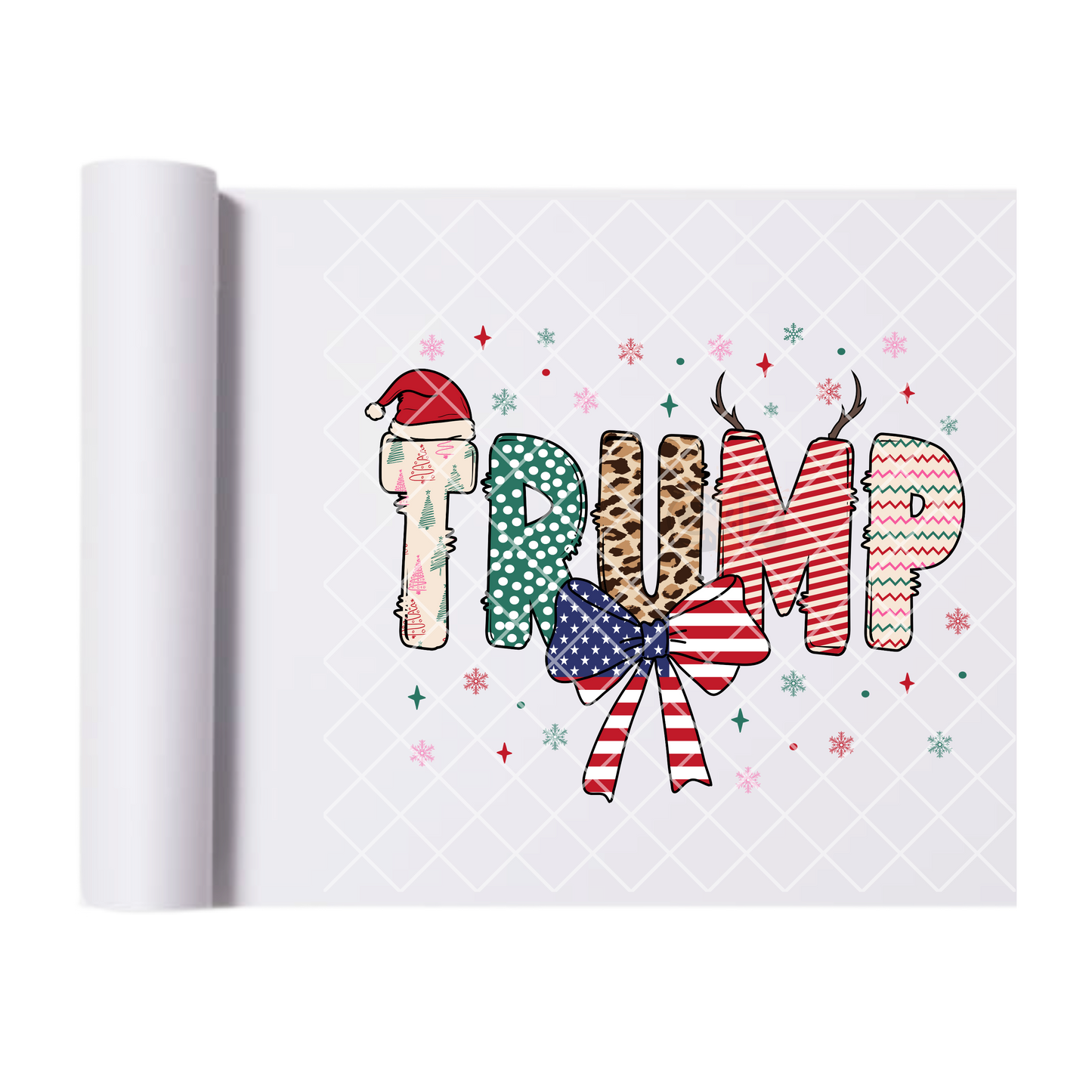 Trump multi pattern Christmas American flag bow film t transfer