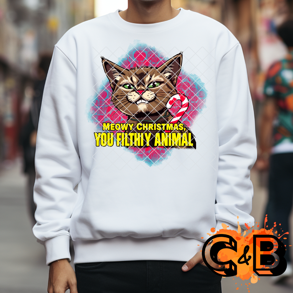 Meowy Christmas you filthy animal T Shirt