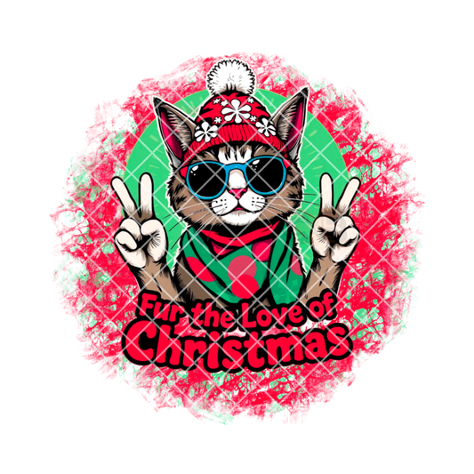 Fur the love of Christmas red and green PNG