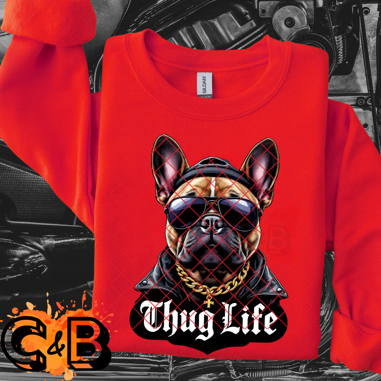 Thug life frenchie PNG