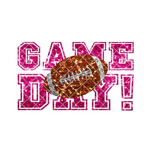Glitter game day football PNG