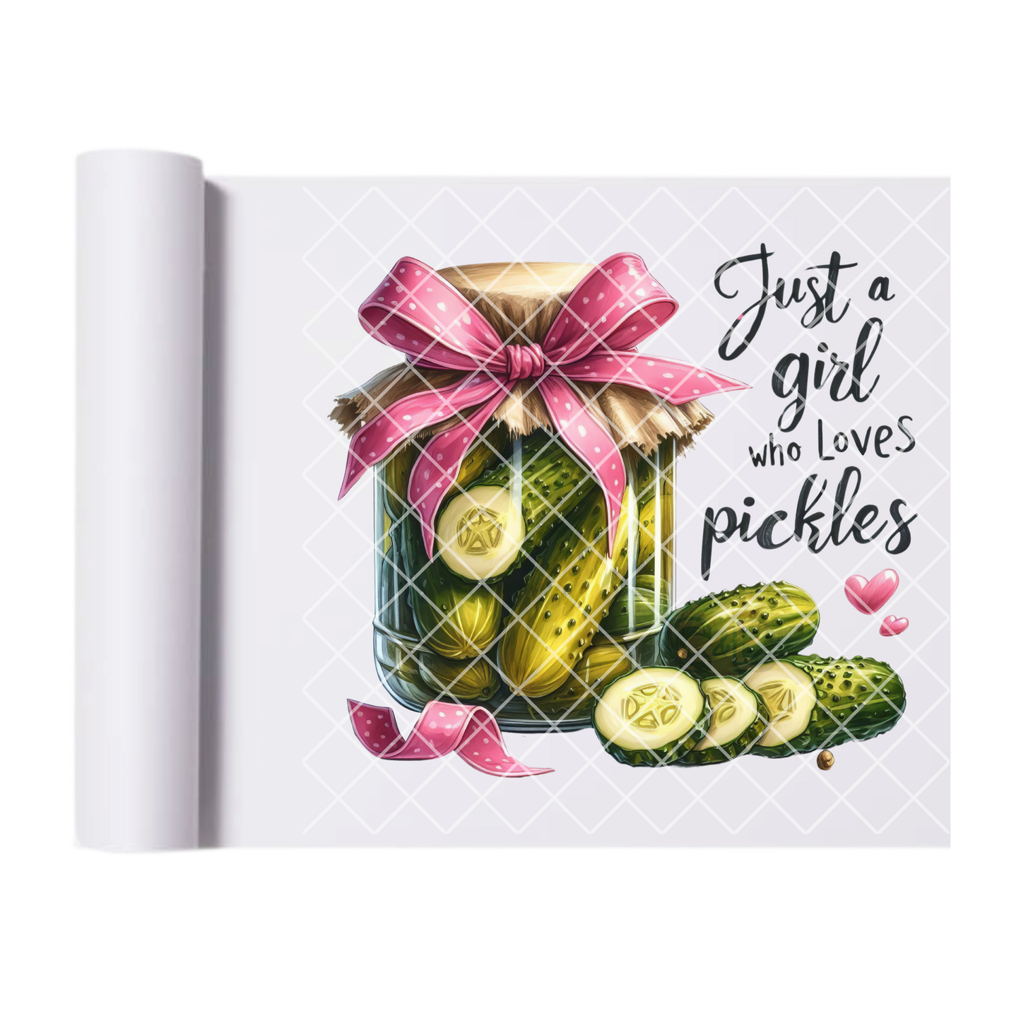 A girl who loves pickles DTF film t shirt transfer
