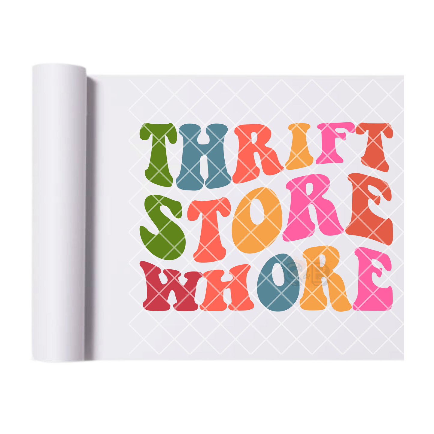 Thrift store lady DTF film t shirt transfer