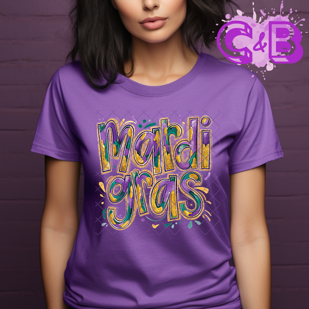 Mardi Gras artwork DTF film t shirt transfer