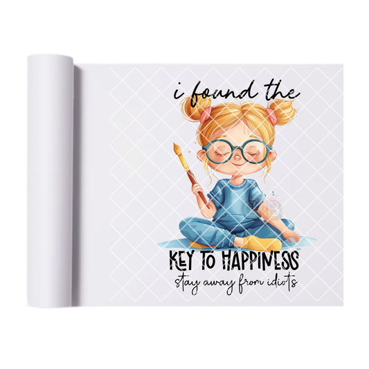 Key to happiness DTF film t shirt transfer