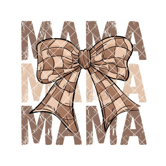 Mom checkered bow PNG