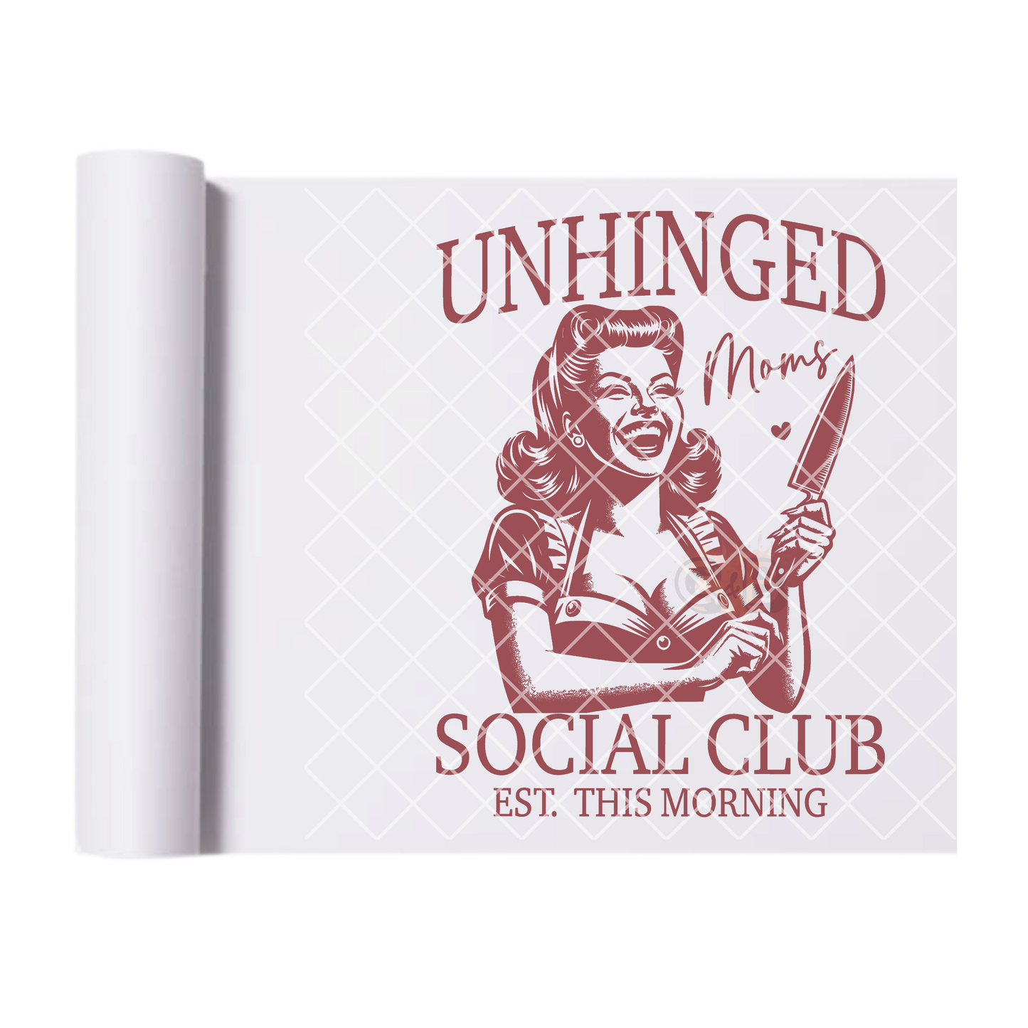 Unhinged mom social club DTF film t shirt transfer