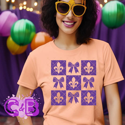 Purple Mardi Gras tiles T-Shirt