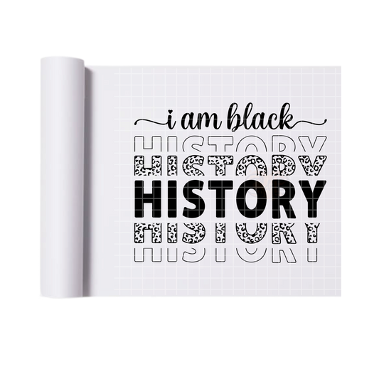 I am black history cursive DTF transfers for T-shirts