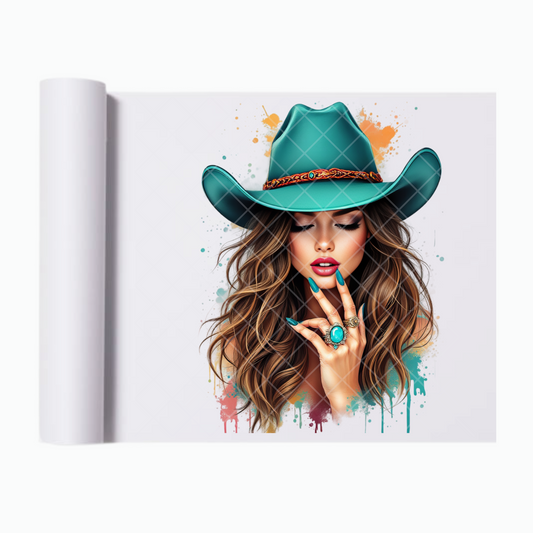 Cowgirl Babe Plain - Ready To Press Print Transfer for Apparel, Cotton, Polyester & Blends - High-Quality Print- Commercial Grade
