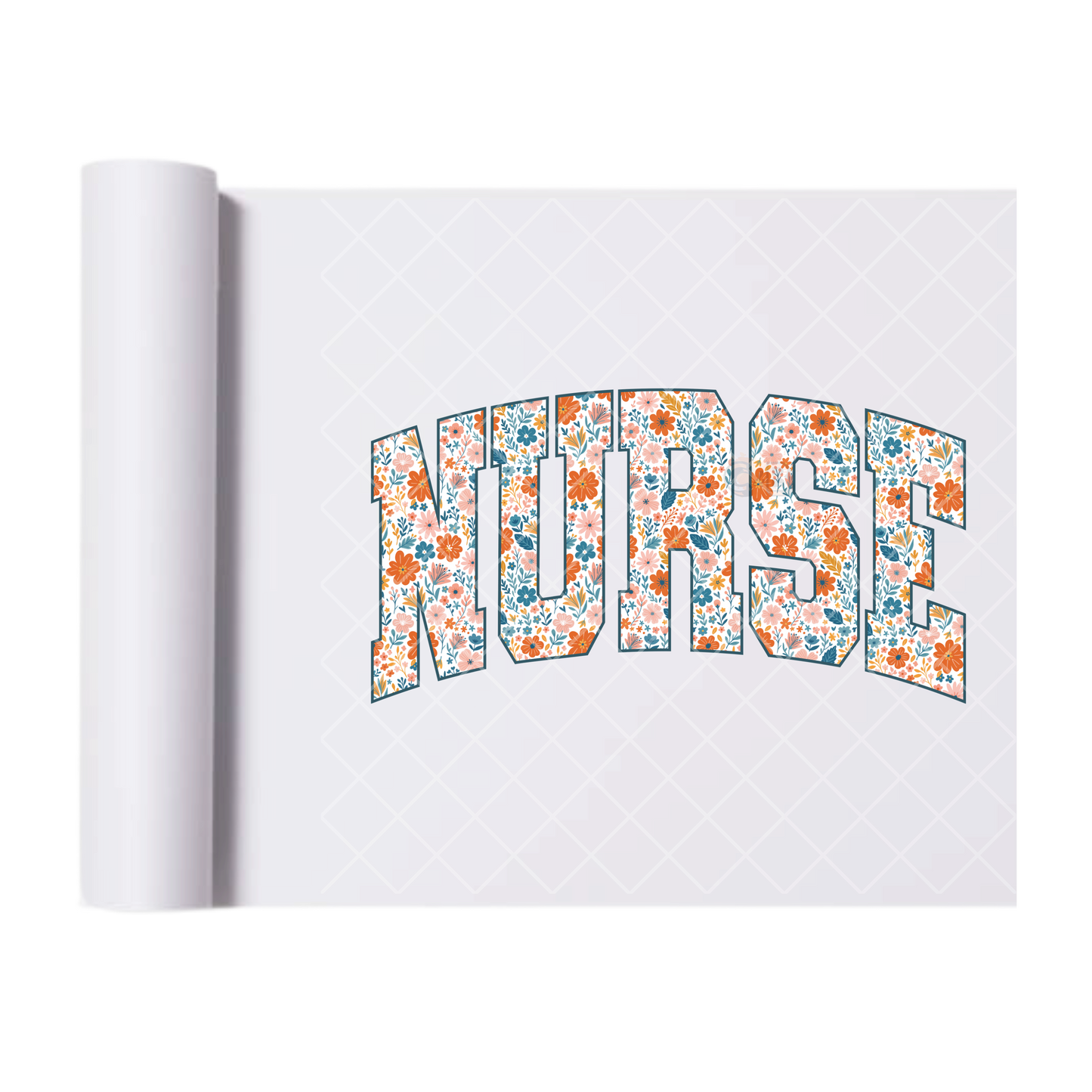 Nurse Flowers - Direct Print Film Transfer for T-Shirts, Cotton, Polyester & Blends - High-Quality Print