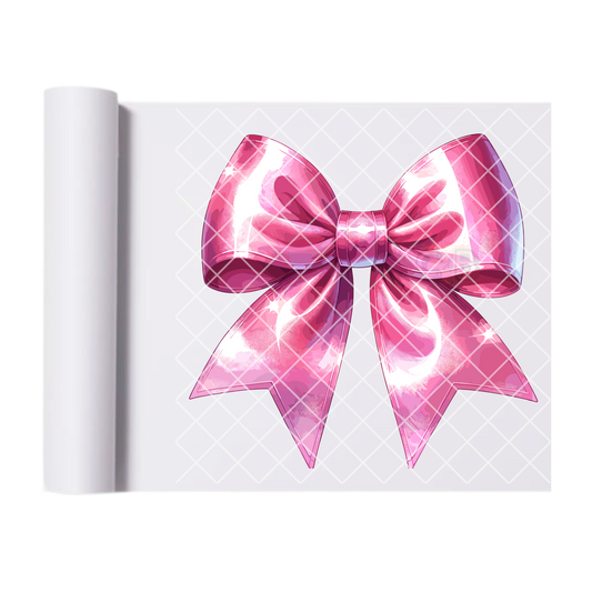 Shiny pink bow DTF transfer-high quality transfer for printing