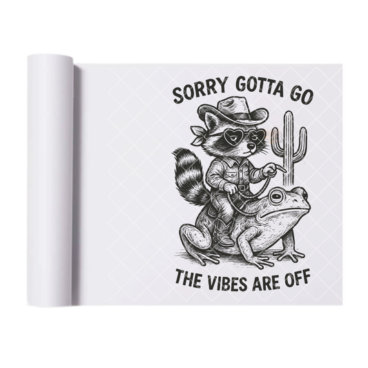 Vibes Are Off - Ready To Press Print Transfer for Apparel, Cotton, Polyester & Blends - High-Quality Print- Commercial Grade