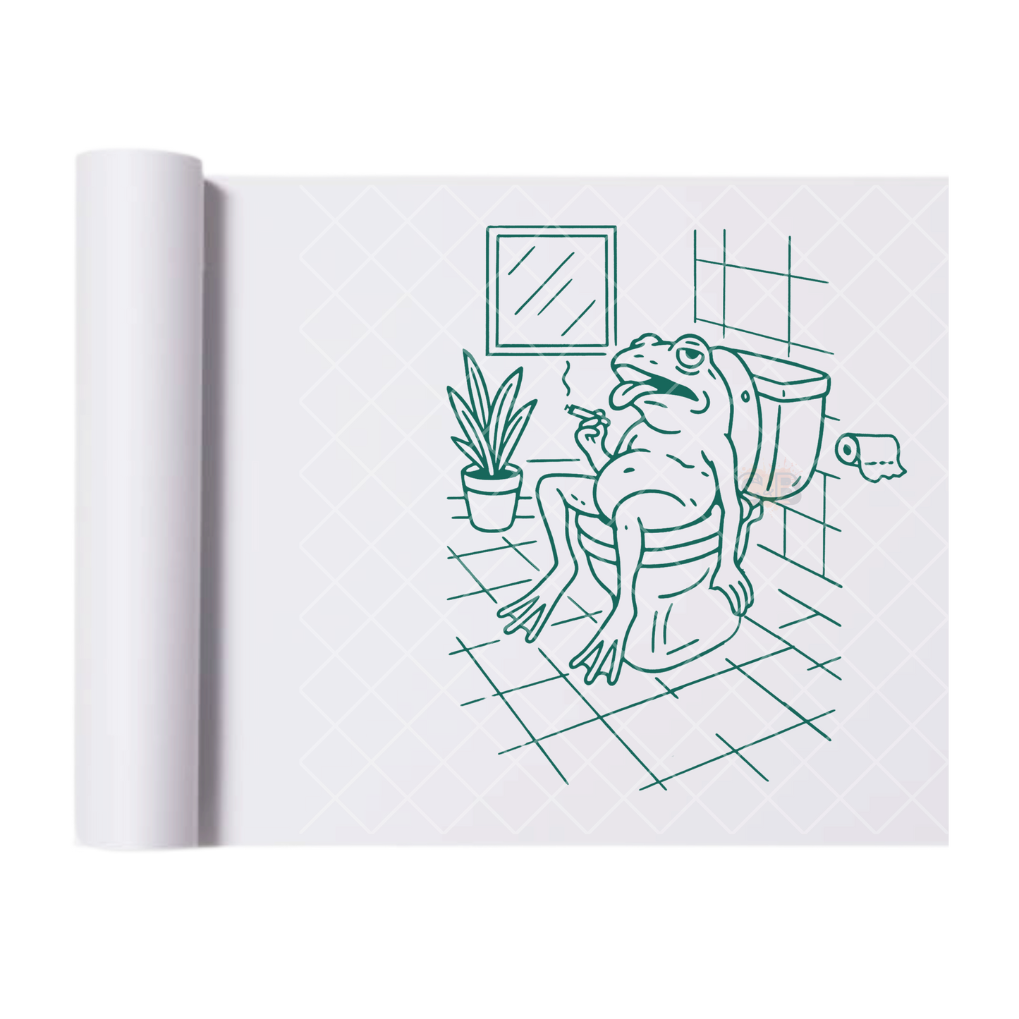 Mentally on the Toilet - Direct Transfer Print, Ready To Press For T-Shirts, Cotton, Polyester & Blends - Tshirt Business Quality