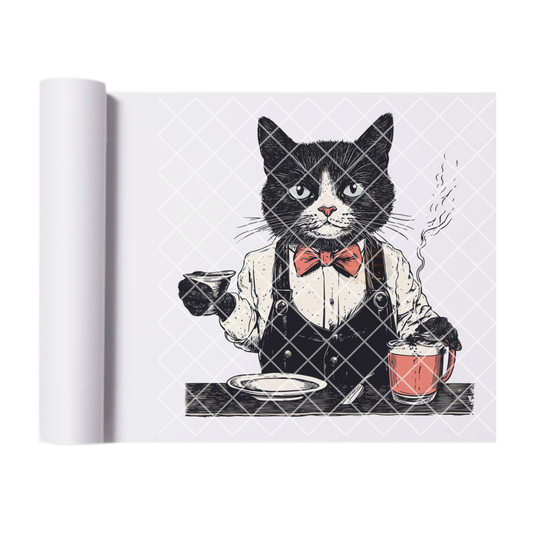 Barista cat DTF transfer-high quality transfer for printing