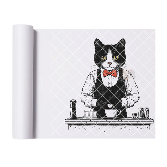 Cat bar red tie DTF transfer-high quality transfer for printing