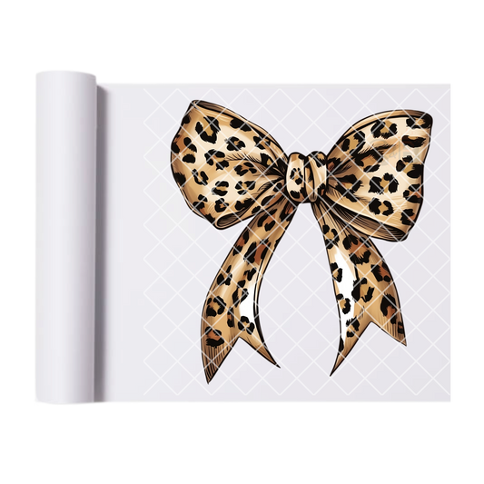 Cheetah print bow illustration DTF transfer-high quality transfer for printing