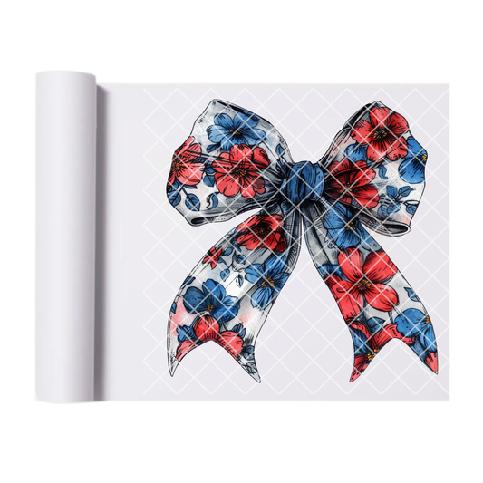 Red and blue bow sketch DTF transfer-high quality transfer for printing