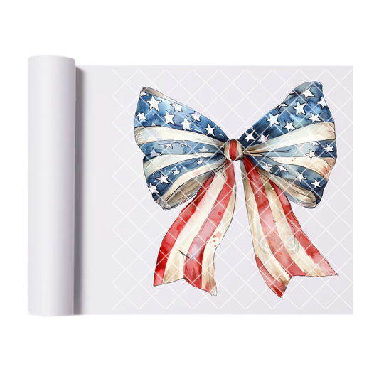 American flag bow watercolor DTF transfer-high quality transfer for printing