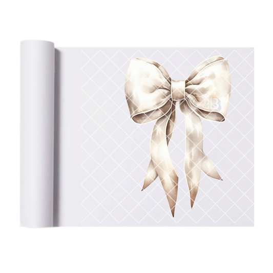 White bow illustration DTF transfer-high quality transfer for printing