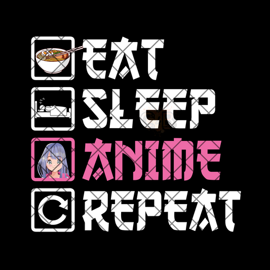Eat sleep anime PNG